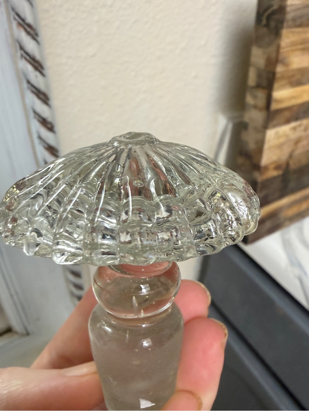 Antique Clear Glass Decorative Bottle Glass decanter Stopper only